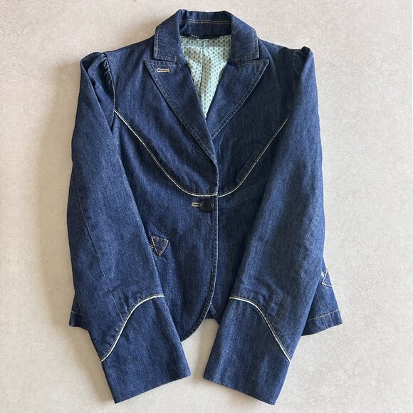 Vintage Y2K Marc Jacobs Denim Blazer Jacket ASO Piper Halliwell - Picture 4 of 8